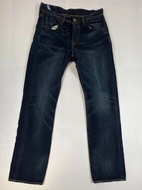 Levi's 501 Original Fit Men 29x30 Dark Wash Blue Denim Straight Leg Button Fly